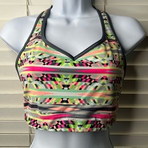 Victoria's Secret VS Neon & Gray  The Player Racerback Sports Unppaded Bra Sz M